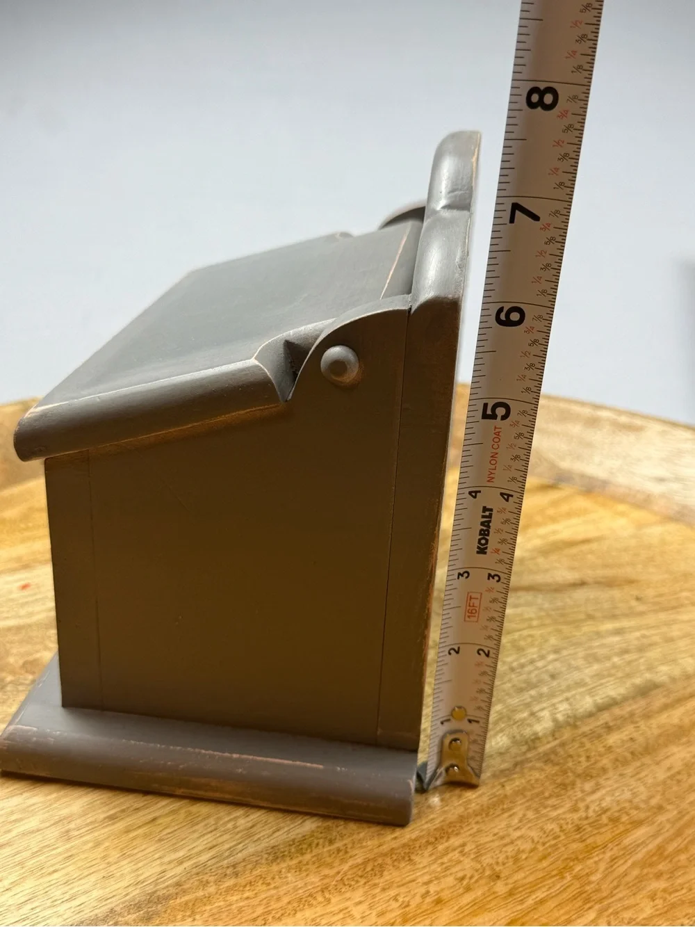 Vintage Wood Recipe Box Hinged Lid Distressed Farmhouse Kitchen Storage